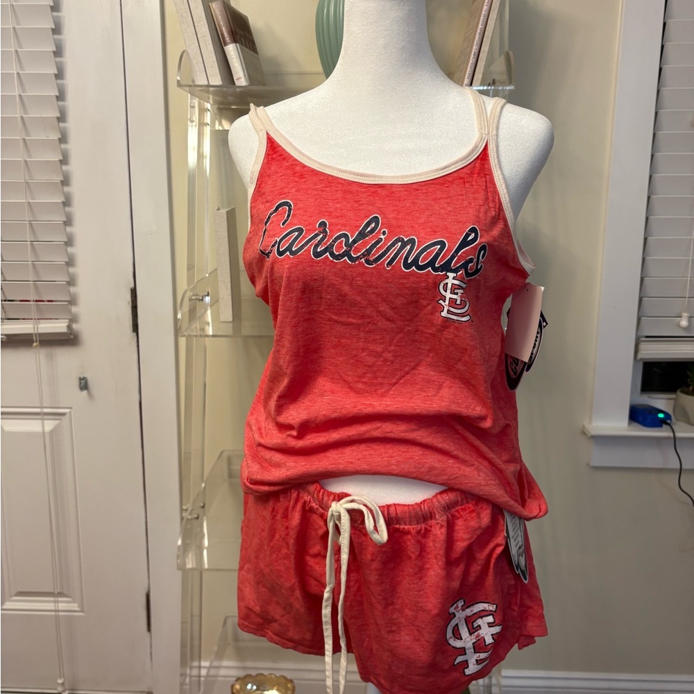 Saint Louis Cardinals MLB Ladies Women's Shirt Tank Top Shorts SET Sz Medium New